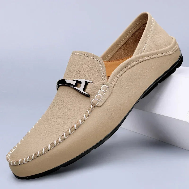 Elena | Sleek Men's Leather Bit Loafers With Hand-Stitched Detail