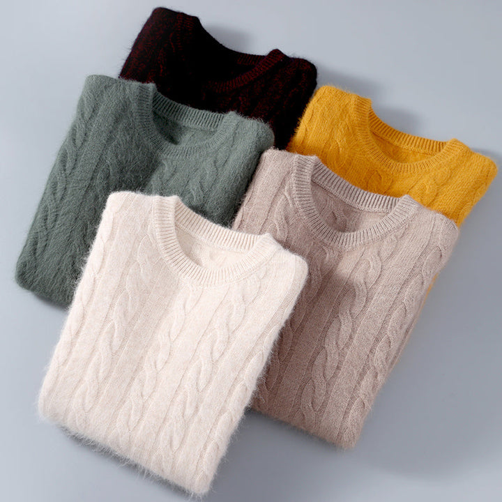 Montgomery | Stylish Cable Knit Cashmere Sweater Men - Crew Neck
