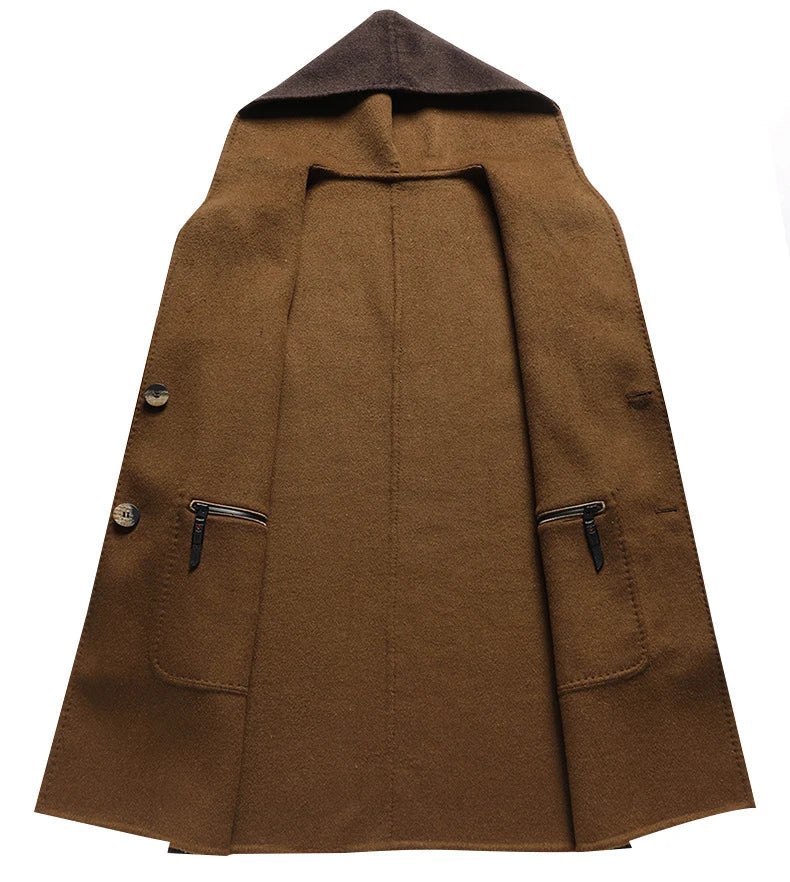 Wren | Elegant Hooded Wool Overcoat With Mid-Length Silhouette