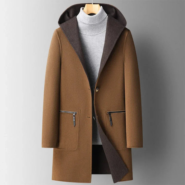 Wren | Elegant Hooded Wool Overcoat With Mid-Length Silhouette