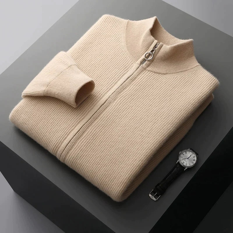 Kingston | Elegant Zip Up Cashmere Cardigan Men - Premium Knit