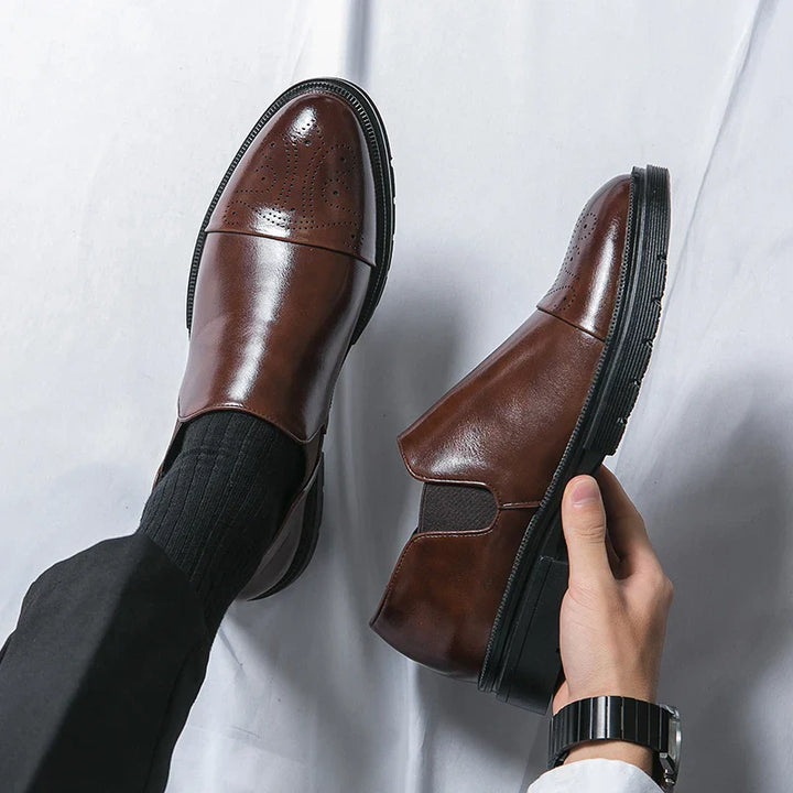 Cordelia | Elegant Black Leather Chelsea Boots For Men