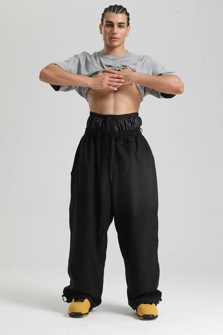 Phoebe | Stylish Baggy Cargo Snow Pants With Cow Print