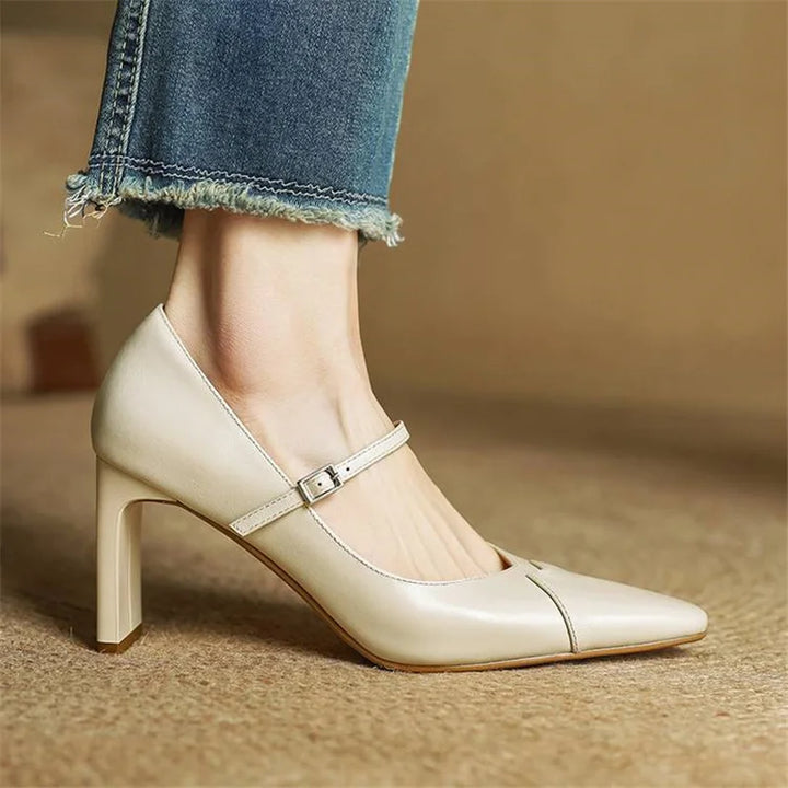 Evie | Genuine Leather Heels with Strap