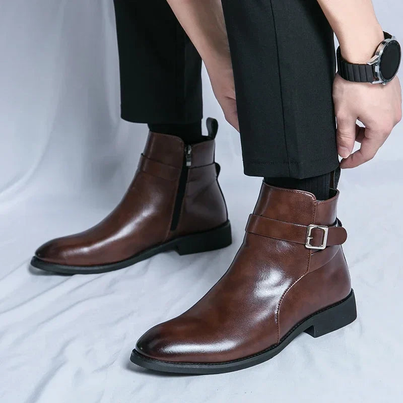 Sergio | Stylish Genuine Leather Chelsea Boots With Side Zip