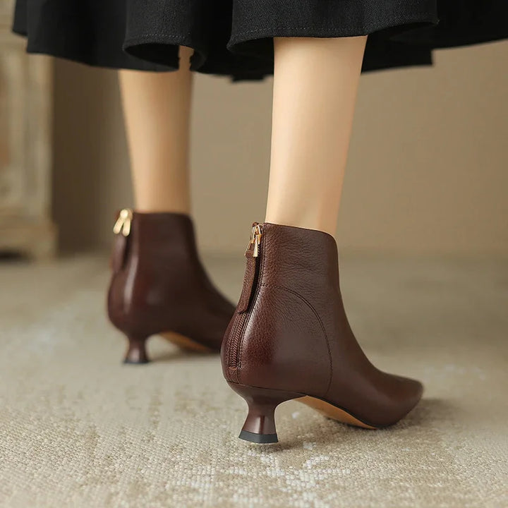 Vanguard | Elegant Pointed Toe Kitten Heel Boots