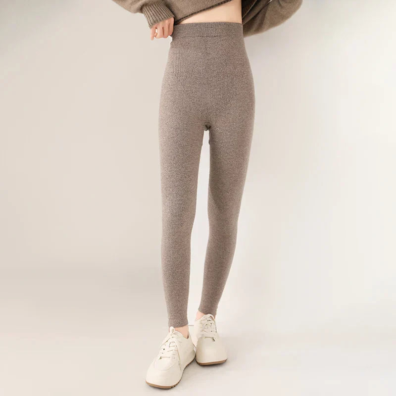 Evelyn | Elegant High Waist Knitted Wool Leggings