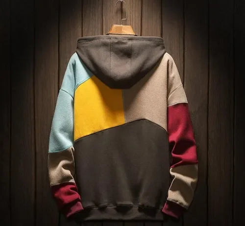 Stella | Stylish Color Block Pullover Hoodie With Kangaroo Pocket