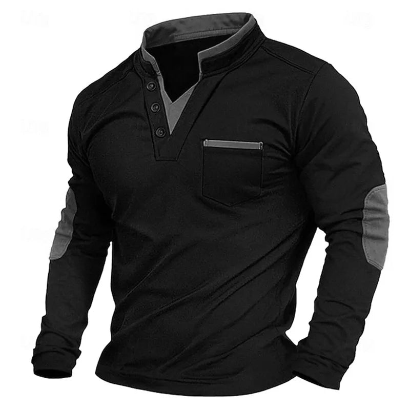 Margot | Stylish V-Neck Long Sleeve Henley Shirt