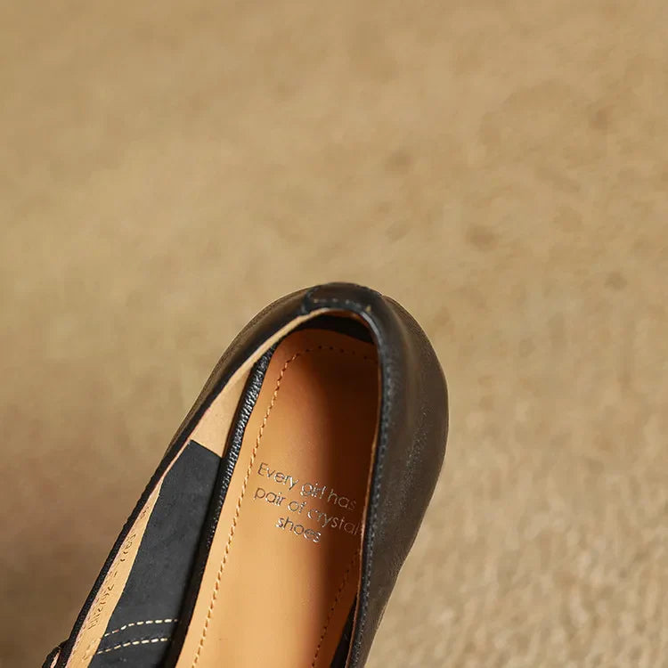 Auria | Elegant Square-Toe Mary Jane Block Heel Pumps