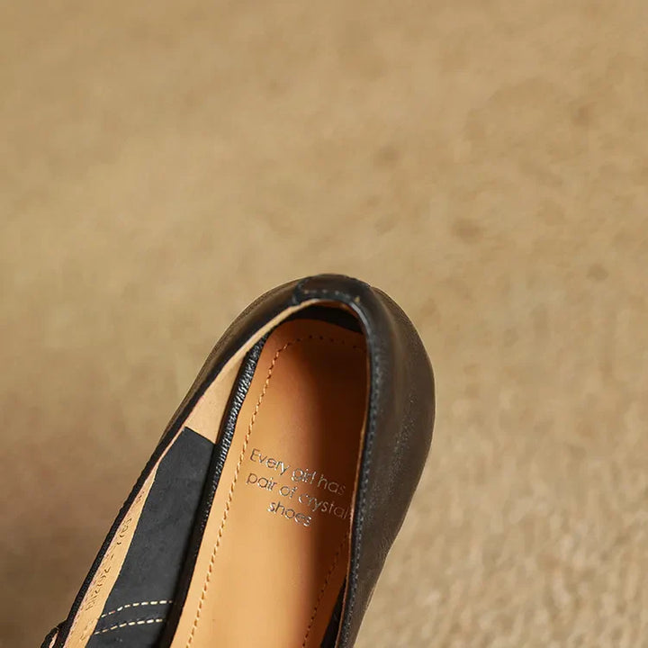 Auria | Elegant Square-Toe Mary Jane Block Heel Pumps