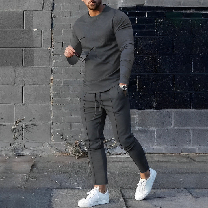 Xavier | Stylish Black Two Piece Tracksuit Set For Men