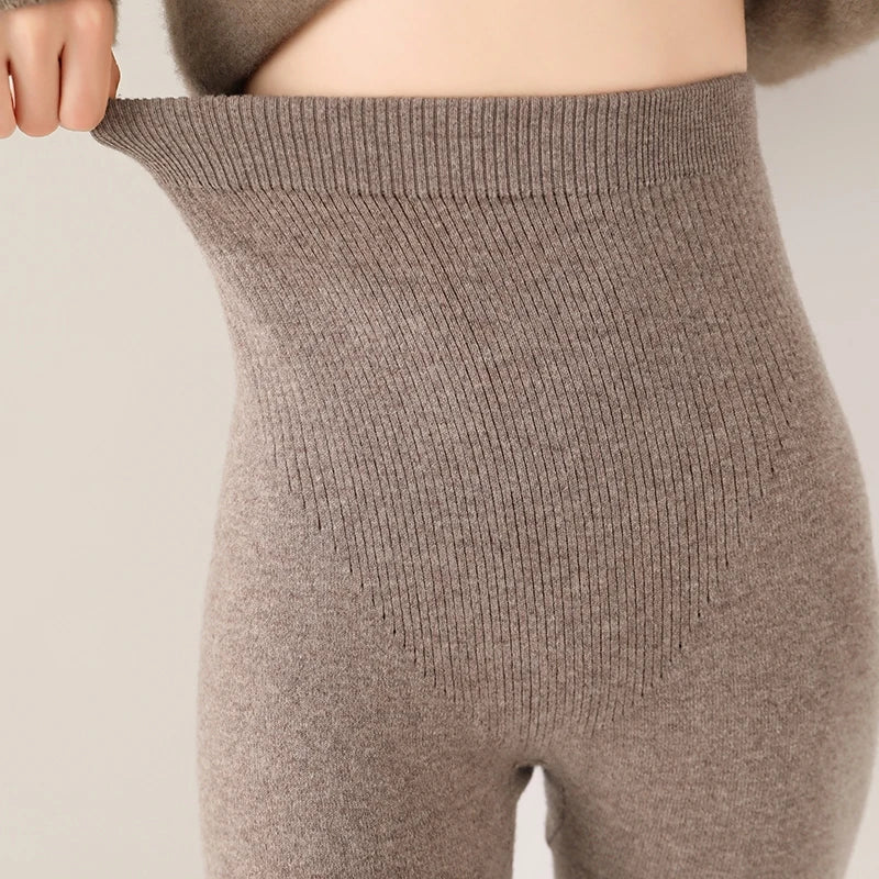 Evelyn | Elegant High Waist Knitted Wool Leggings