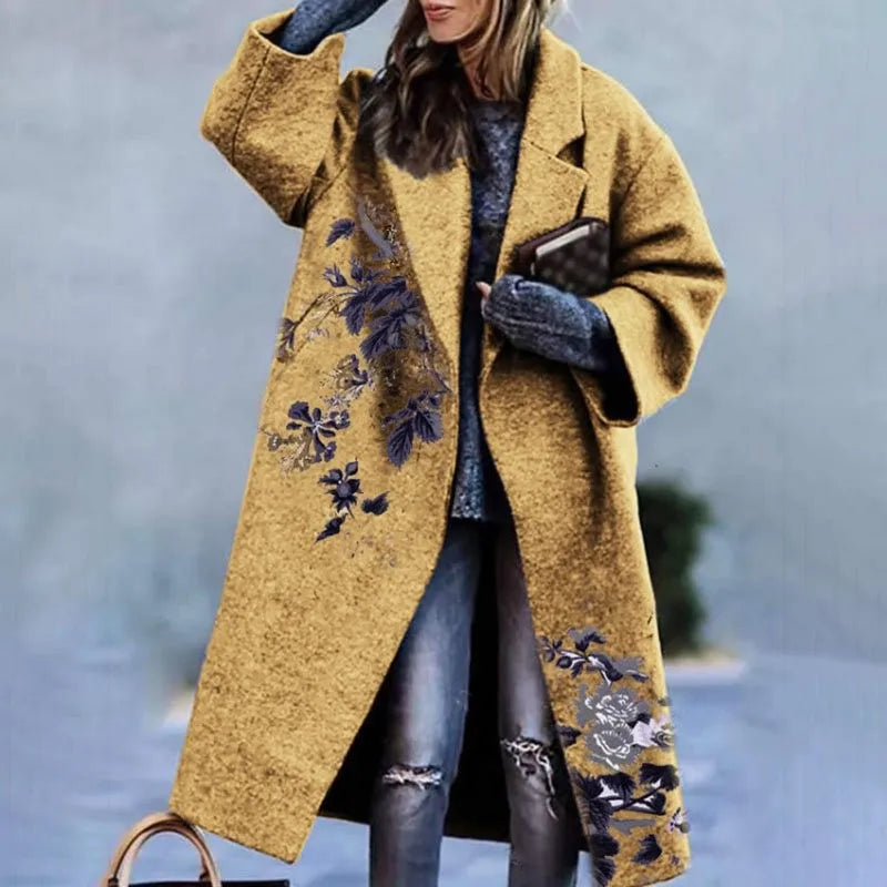 Evy | Stylish Oversized Wool Blend Checkered Long Coat