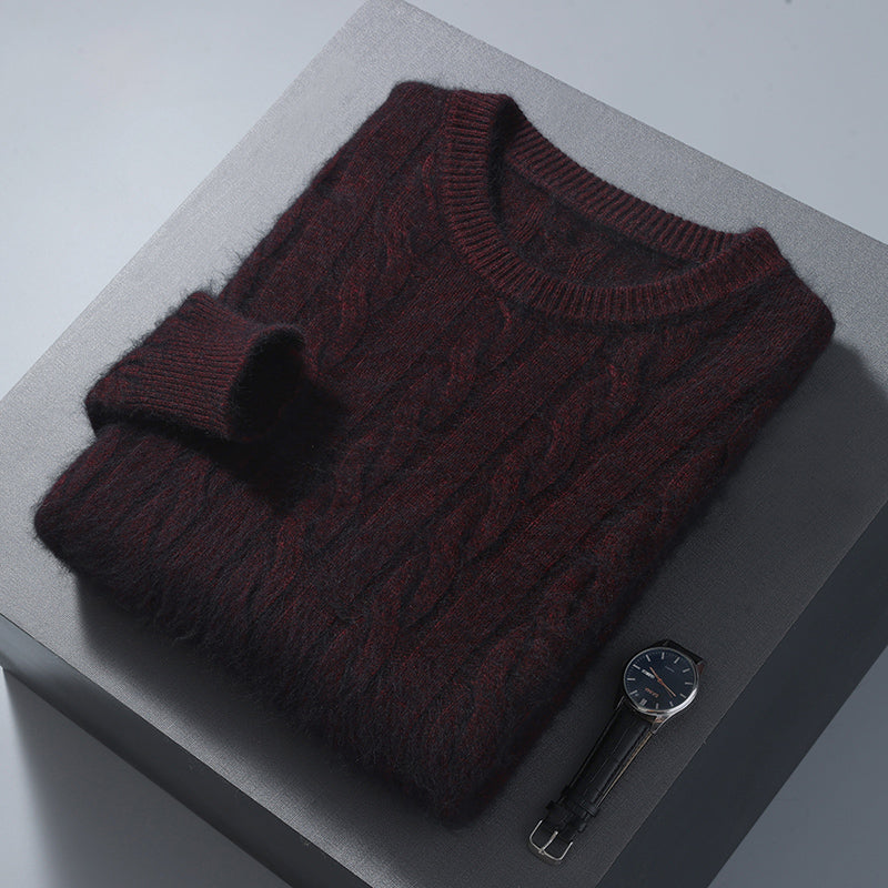 Montgomery | Stylish Cable Knit Cashmere Sweater Men - Crew Neck