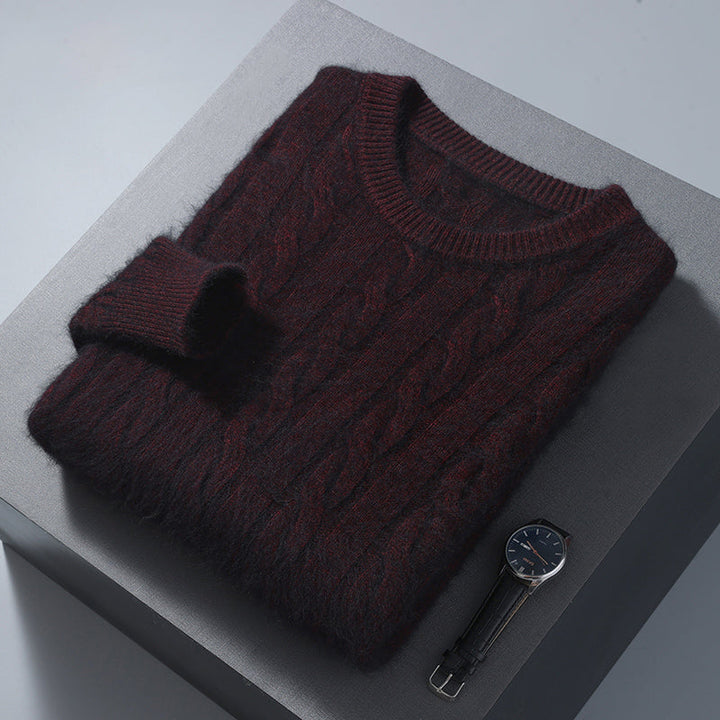 Montgomery | Stylish Cable Knit Cashmere Sweater Men - Crew Neck