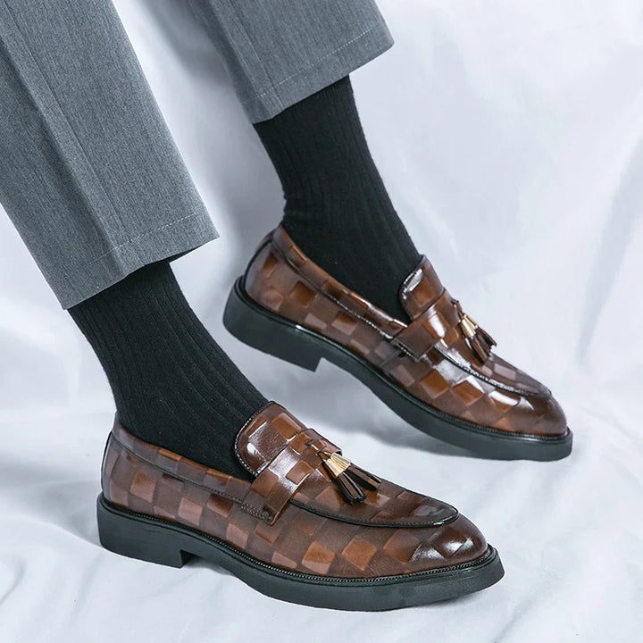 Lorenzo | Stylish Brown Genuine Leather Tassel Loafers Men