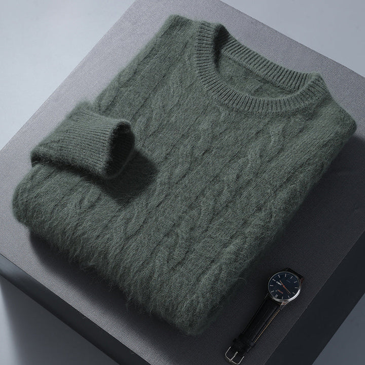 Montgomery | Stylish Cable Knit Cashmere Sweater Men - Crew Neck