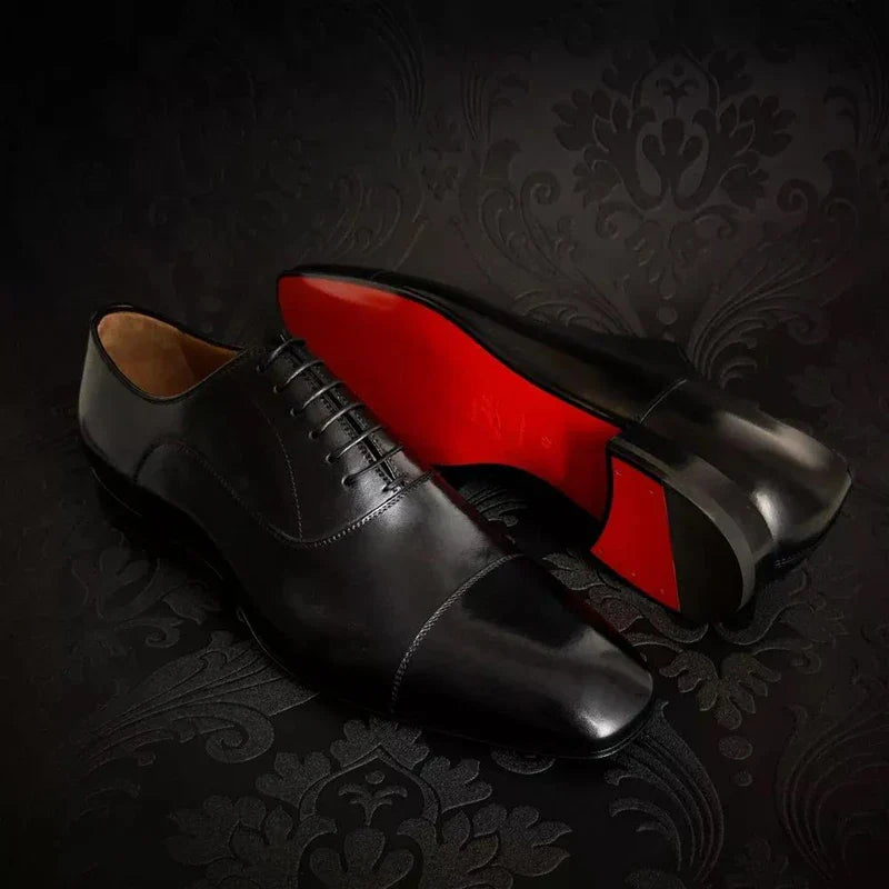 Raphael | Elegant Italian Oxford Dress Shoes With Red Sole