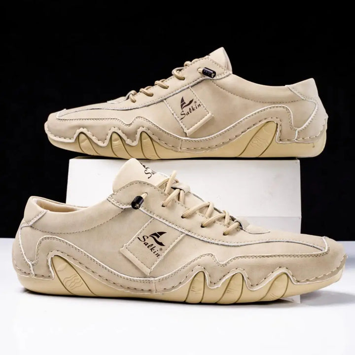 Zoe | Stylish Handmade Leather Casual Shoes With Wavy Sole