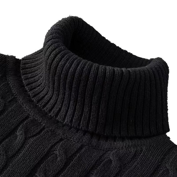 Mason | Stylish Men's Black Ribbed Turtleneck Sweater