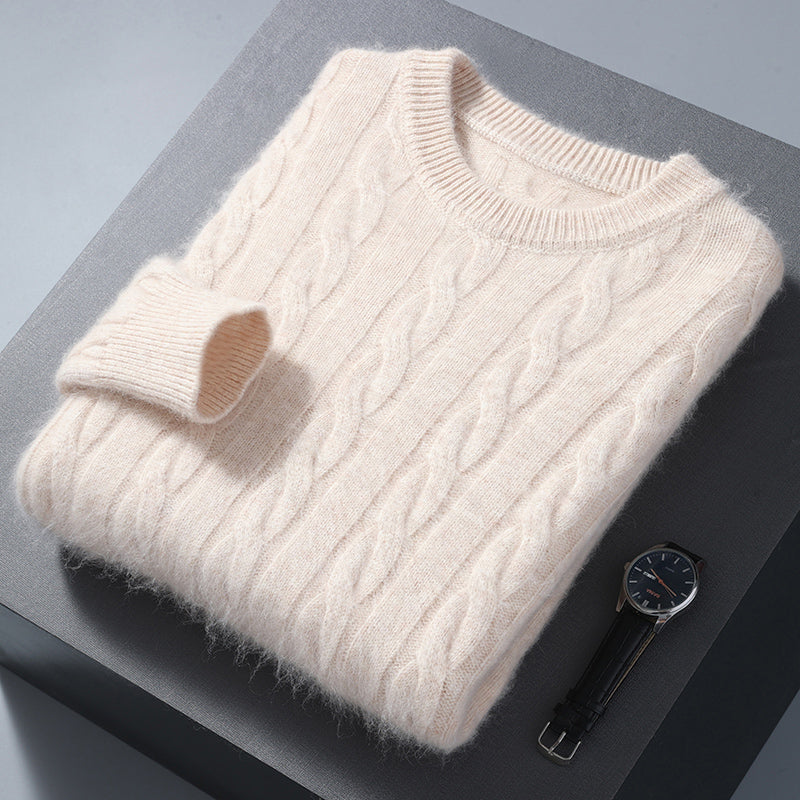 Montgomery | Stylish Cable Knit Cashmere Sweater Men - Crew Neck