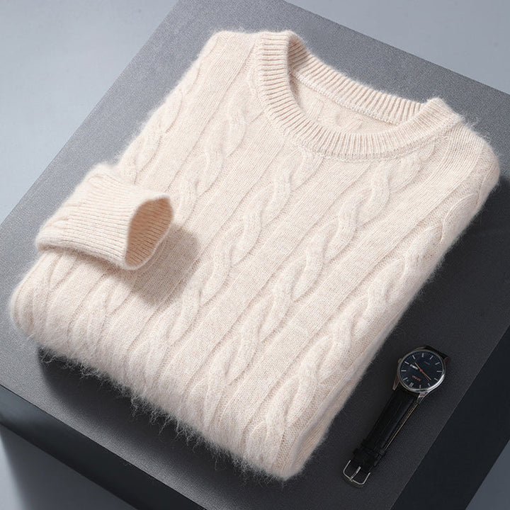 Montgomery | Stylish Cable Knit Cashmere Sweater Men - Crew Neck