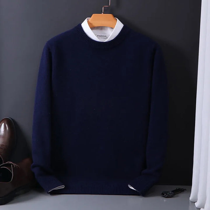 Thea | Elegant Crew Neck Cashmere Sweater For Men