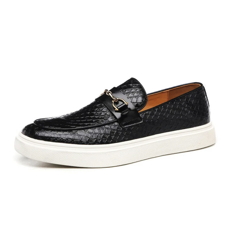 Elyse | Stylish Brown Woven Horsebit Loafers For Men