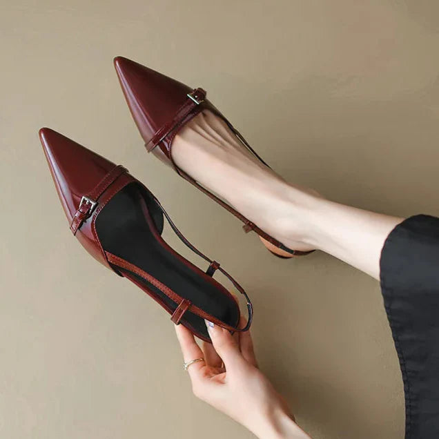 Eloise | Chic Pointed Toe Slingback Kitten Heel Pumps