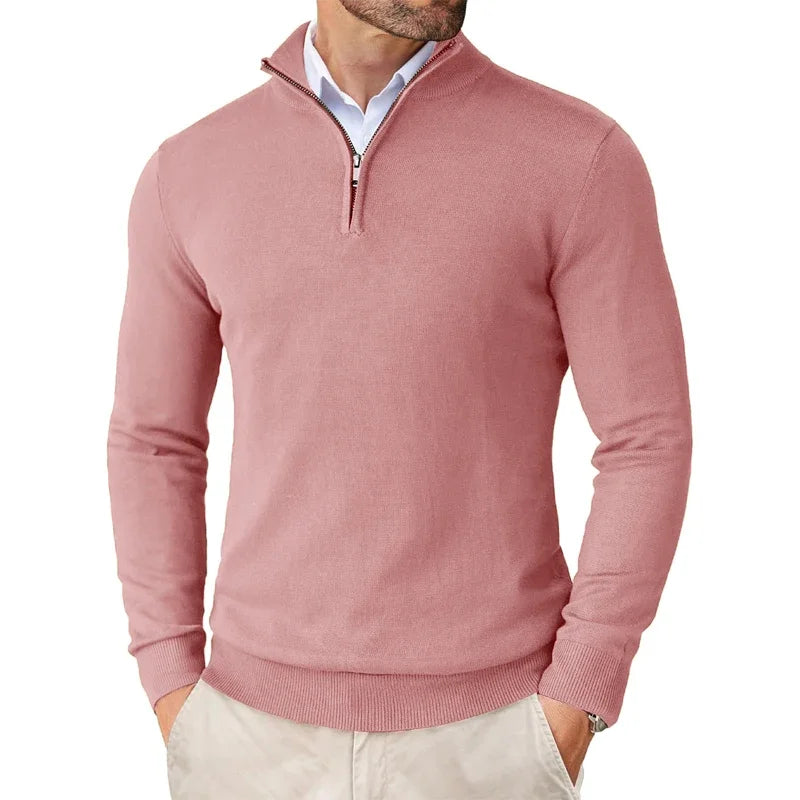Isla | Sleek Quarter Zip Pullover Sweater For Men