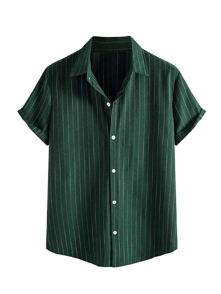 Dante | Effortless Striped Short Sleeve Button Up Shirt Men