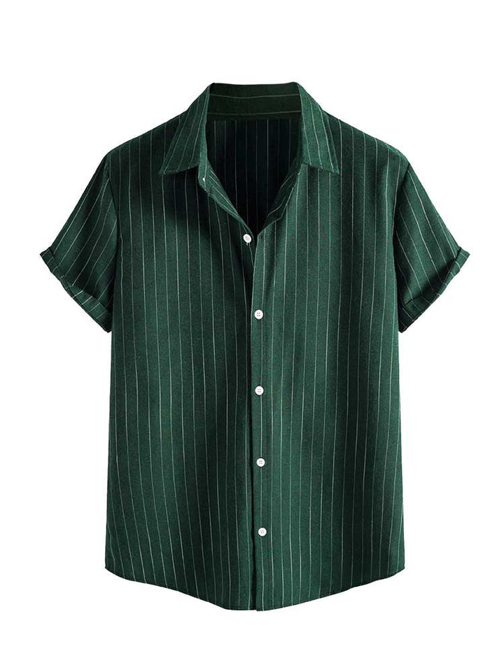 Dante | Effortless Striped Short Sleeve Button Up Shirt Men