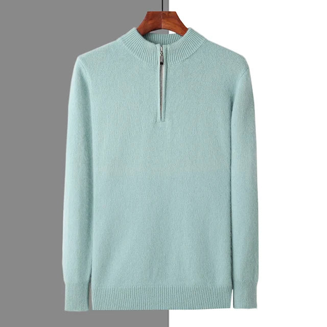 Baxter | Elegant Quarter Zip Cashmere Sweater Men - Luxury Pullover