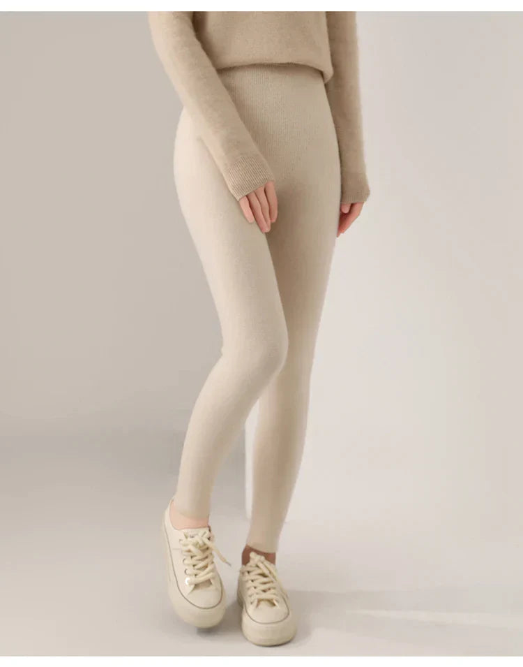 Evelyn | Elegant High Waist Knitted Wool Leggings