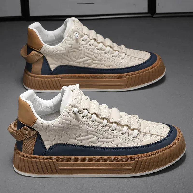 Felix | Stylish Quilted Platform Sneakers With Gum Sole