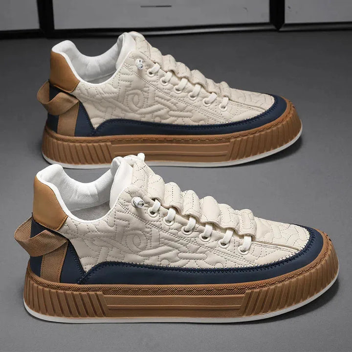 Felix | Stylish Quilted Platform Sneakers With Gum Sole