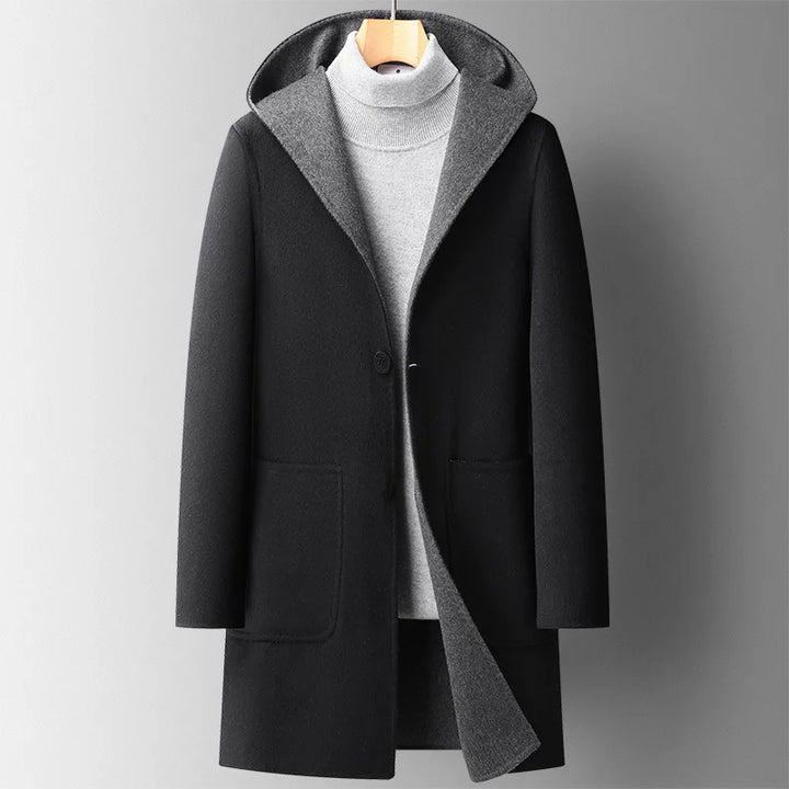 Wren | Elegant Hooded Wool Overcoat With Mid-Length Silhouette