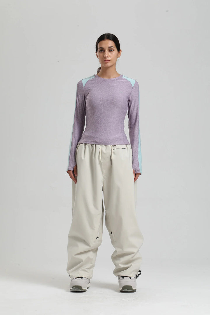 Phoebe | Stylish Baggy Cargo Snow Pants With Cow Print