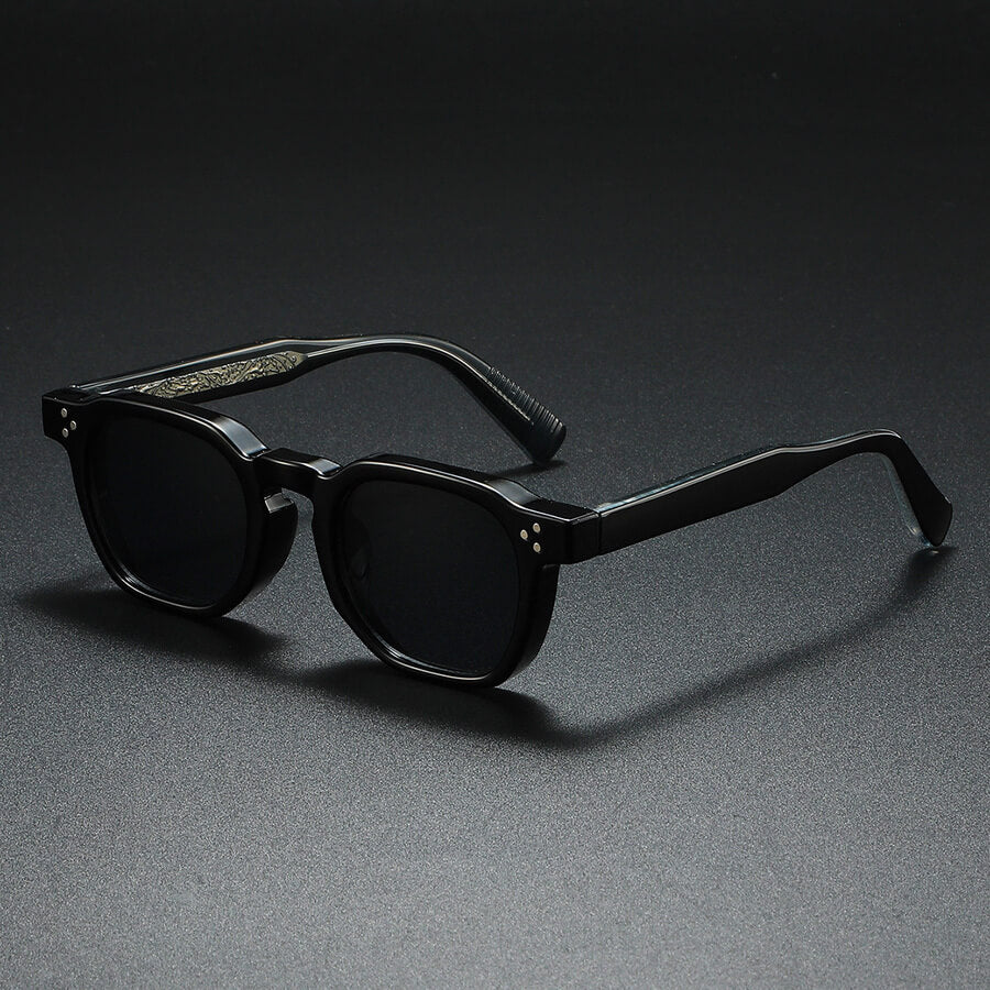 Silano | Retro Square Frame Acetate Sunglasses With Tortoise Temples