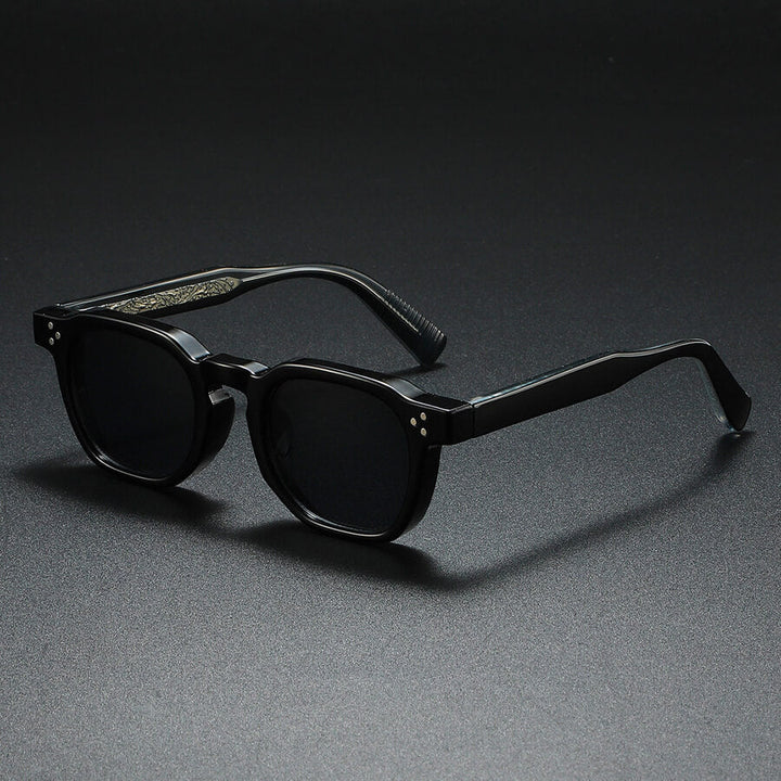 Silano | Retro Square Frame Acetate Sunglasses With Tortoise Temples