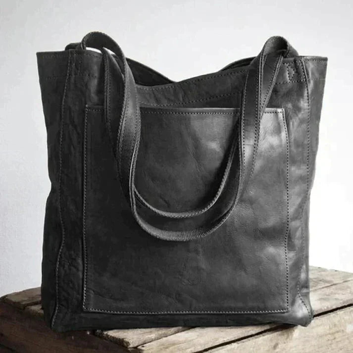 Juliet | Elegant Brown Leather Tote Bag With Spacious Interior