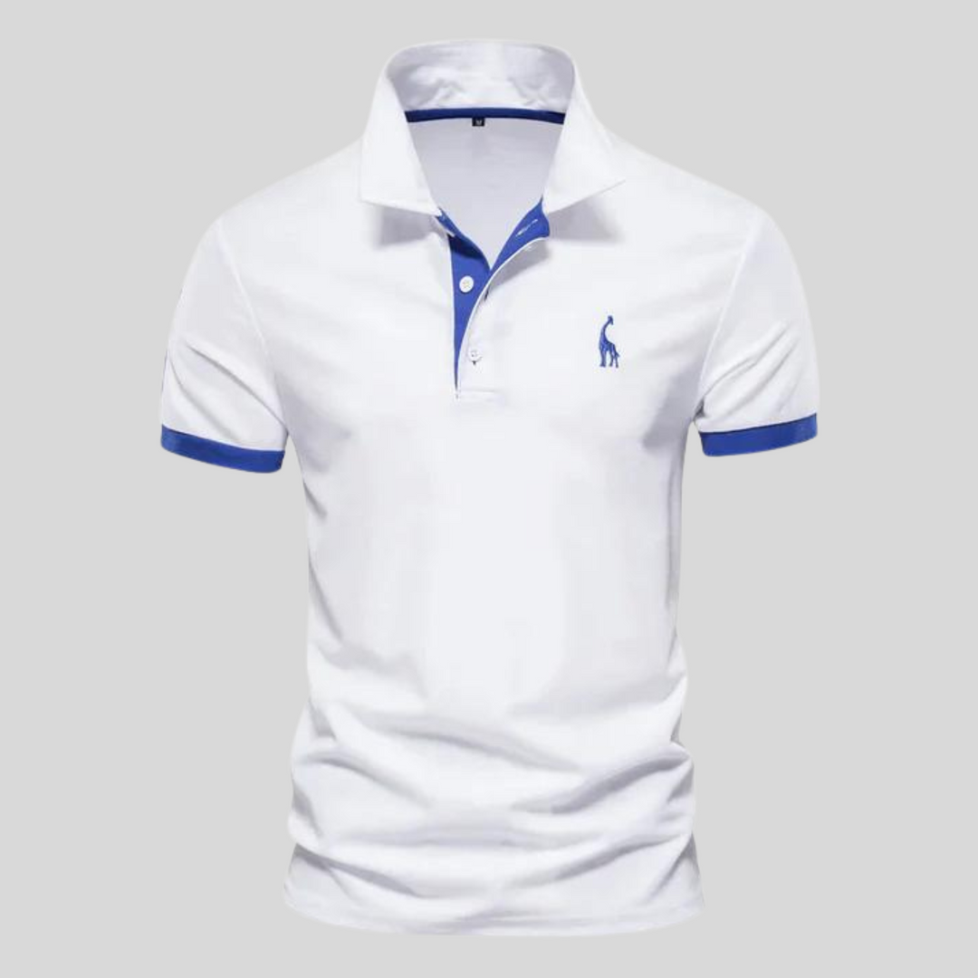Felix | Stylish Navy Blue Contrast Polo With Orange Trim