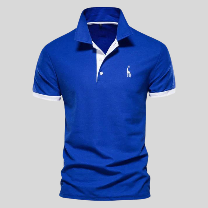 Felix | Stylish Navy Blue Contrast Polo With Orange Trim