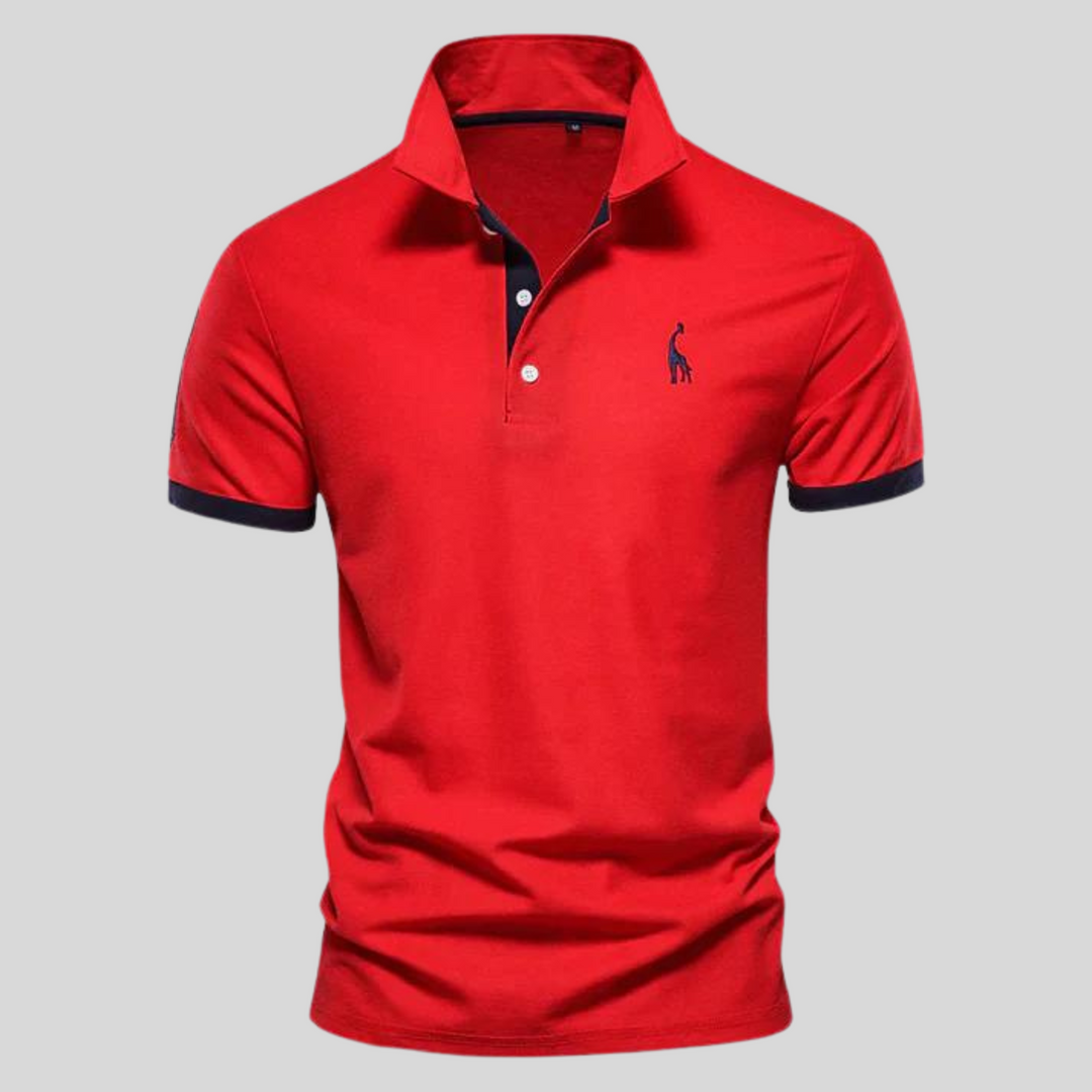 Felix | Stylish Navy Blue Contrast Polo With Orange Trim