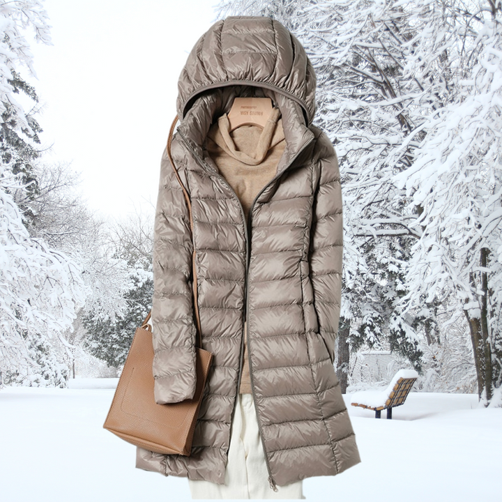 Elona | Ultralight Hooded Down Puffer Jacket With Water-Repellent Finish