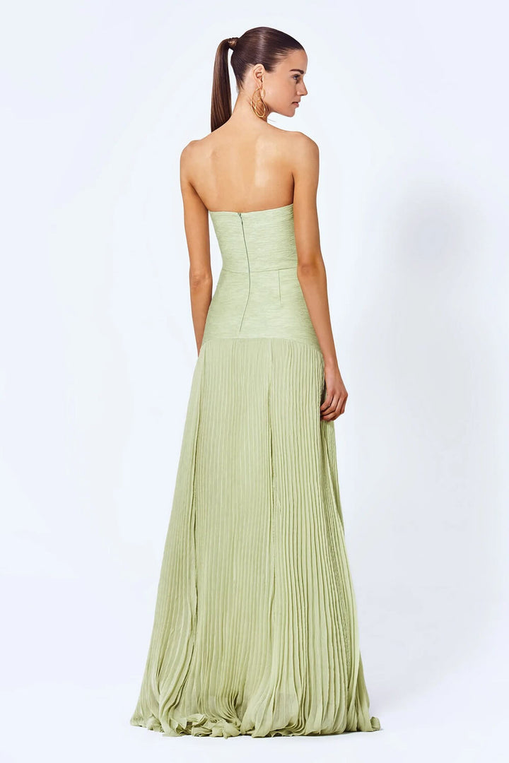 Evelyn | Elegant Strapless Pleated Maxi Dress