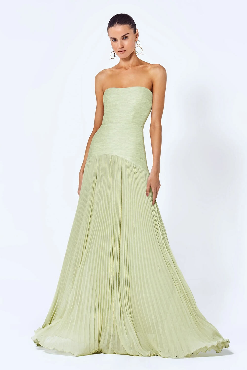 Evelyn | Elegant Strapless Pleated Maxi Dress