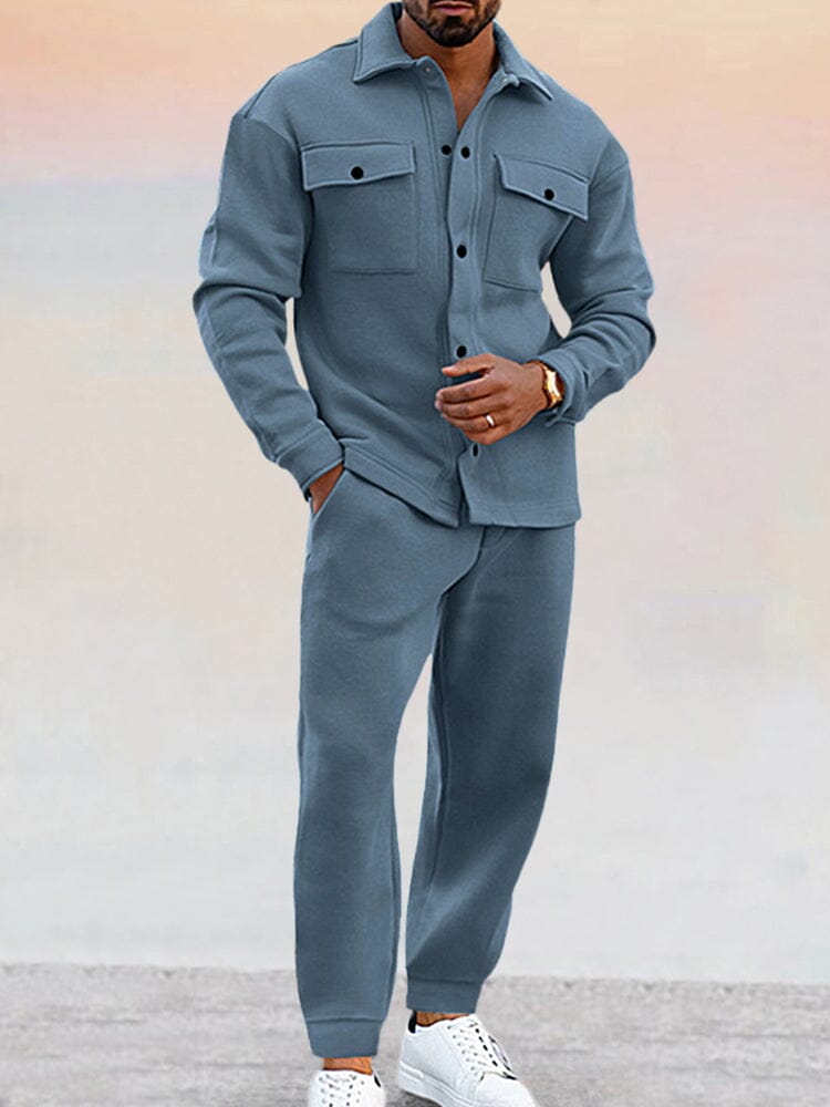 Maddox | Stylish Two-Piece Athleisure Set Men - Button-Up Shirt