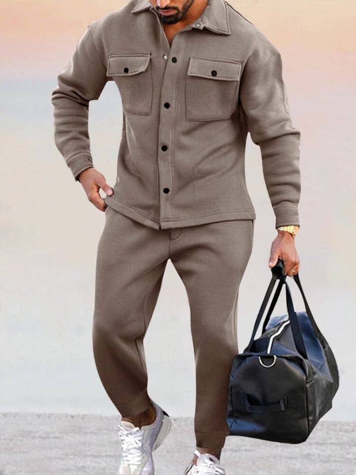 Maddox | Stylish Two-Piece Athleisure Set Men - Button-Up Shirt